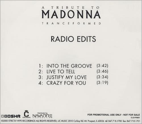 Madonna A Tribute To Madonna CD single (CD5 / 5") US MADC5AT163780