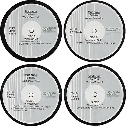Madonna American Girl 12" vinyl single (12 inch record / Maxi-single) US MAD12AM263438