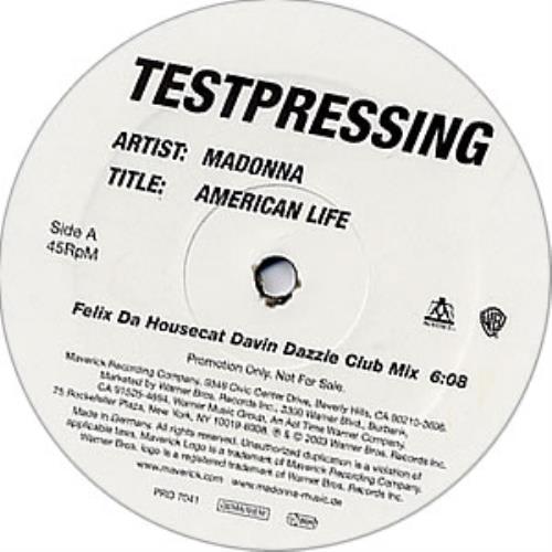 Madonna American Life Test Pressing 12" vinyl single (12 inch record / Maxi-single) German MAD12AM274666