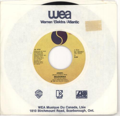 Madonna Angel 7" vinyl single (7 inch record / 45) Canadian MAD07AN630476