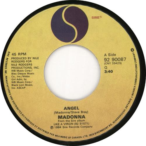 Madonna Angel 7" vinyl single (7 inch record / 45) Canadian MAD07AN630476