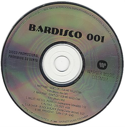 Madonna Bardisco 001 CD single (CD5 / 5") Colombian MADC5BA388858