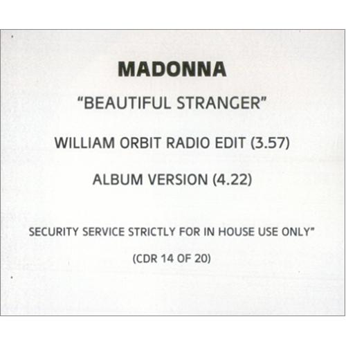 Madonna Beautiful Stranger - Security Coded CD-R acetate UK MADCRBE139808