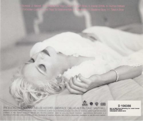 Madonna Bedtime Stories - Record Club CD album (CDLP) US MADCDBE728725