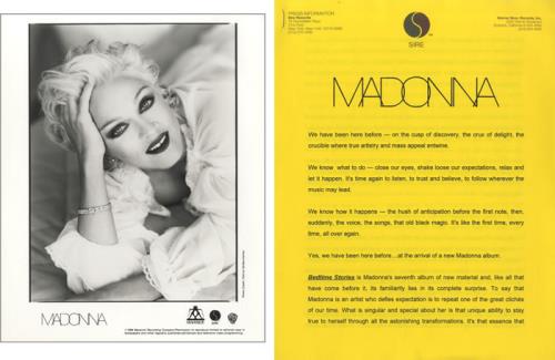 Madonna Bedtime Stories media press pack US MADPPBE37989