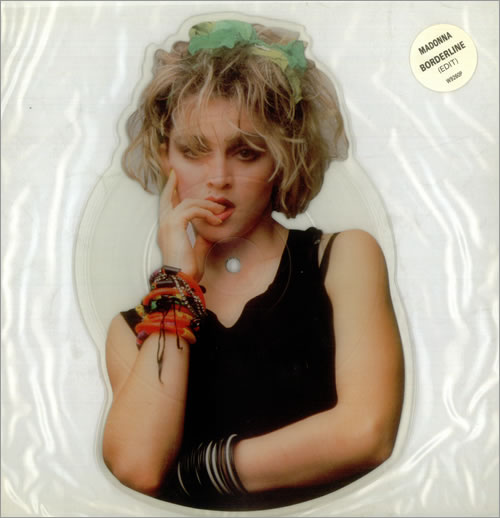 Madonna Borderline - Hype Stickered Sleeve shaped picture disc (picture disc vinyl record) UK MADSHBO05818