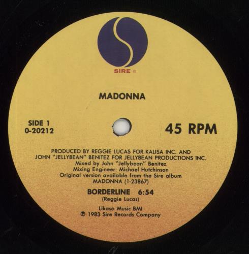 Madonna Borderline 12" vinyl single (12 inch record / Maxi-single) US MAD12BO730529