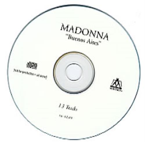 Madonna Buenos Aires - 13 Mixes CD-R acetate US MADCRBU147136
