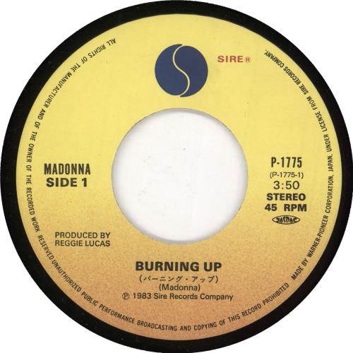 Madonna Burning Up 7" vinyl single (7 inch record / 45) Japanese MAD07BU07266