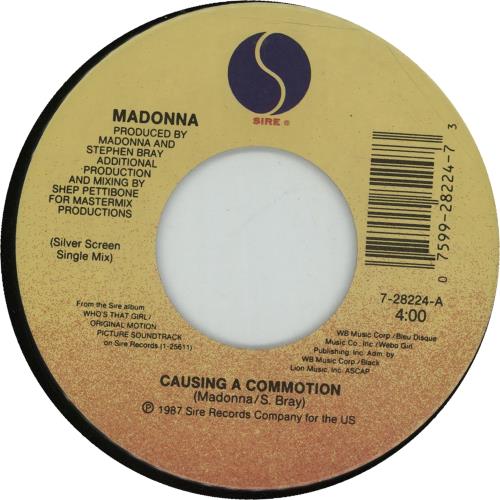 Madonna Causing A Commotion - Barcoded 7" vinyl single (7 inch record / 45) US MAD07CA665144