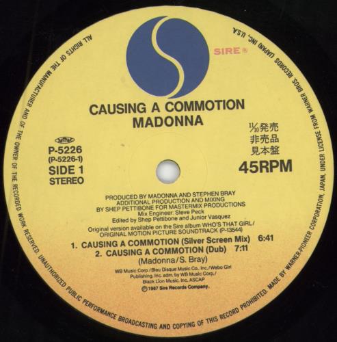 Madonna Causing A Commotion - Promo + Obi 12" vinyl single (12 inch record / Maxi-single) Japanese MAD12CA149110