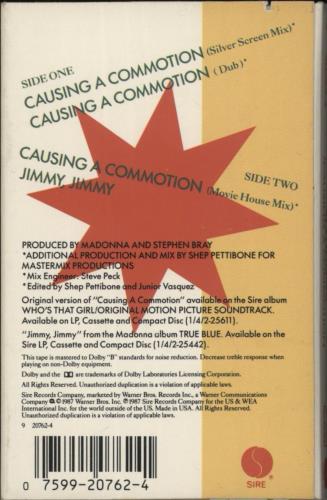 Madonna Causing A Commotion cassette single US MADCSCA865748
