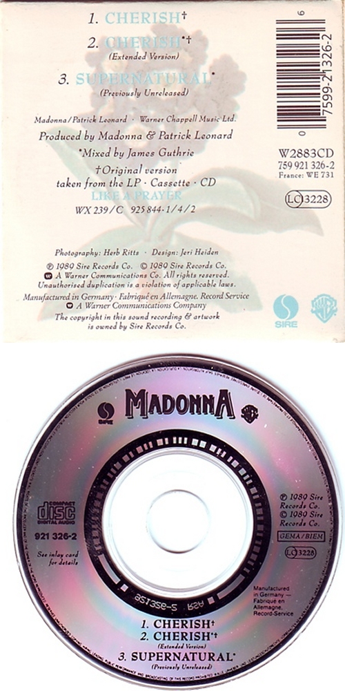 Madonna Cherish 3" CD single (CD3) UK MADC3CH614290
