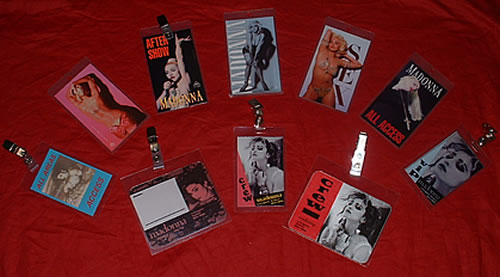 Madonna Collection Of Tour Passes memorabilia UK MADMMCO314642