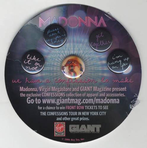 Madonna Confessions Tour Badges - Sealed badge US MADBGCO381349