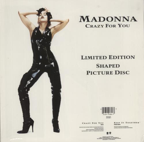 Madonna Crazy For You + Plinth + Insert shaped picture disc (picture disc vinyl record) UK MADSHCR05440