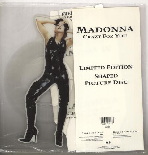 Madonna Crazy For You + Plinth shaped picture disc (picture disc vinyl record) UK MADSHCR740954