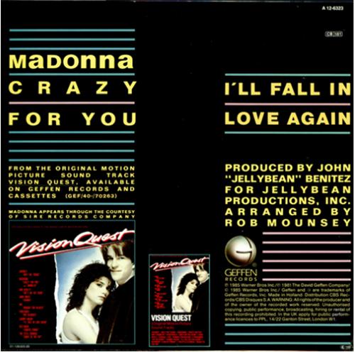 Madonna Crazy For You - Withdrawn Sleeve 12" vinyl single (12 inch record / Maxi-single) Dutch MAD12CR415538