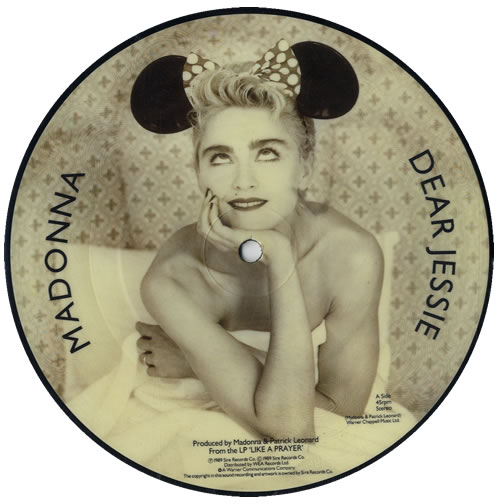 Madonna Dear Jessie 7" vinyl picture disc (7 inch picture disc single) UK MAD7PDE547011