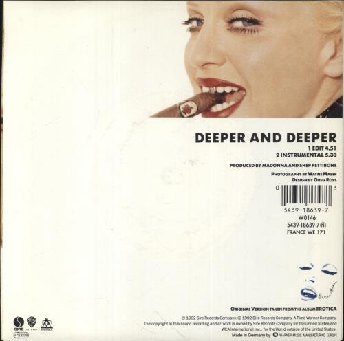 Madonna Deeper & Deeper - Glossy 7" vinyl single (7 inch record / 45) UK MAD07DE41714