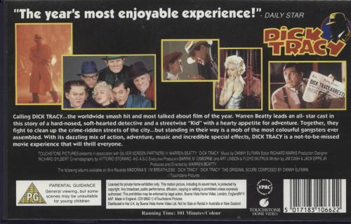 Madonna Dick Tracy video (VHS or PAL or NTSC) UK MADVIDI865764
