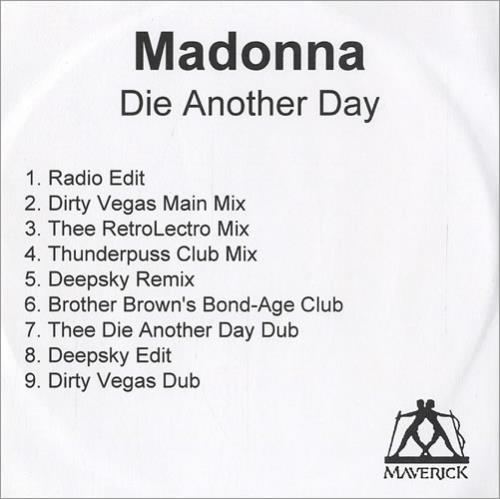 Madonna Die Another Day CD-R acetate UK MADCRDI225694