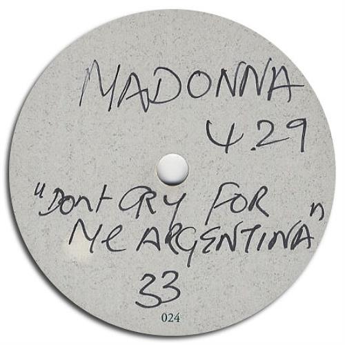 Madonna Don't Cry For Me Argentina 10" vinyl single (10 inch record) UK MAD10DO275431
