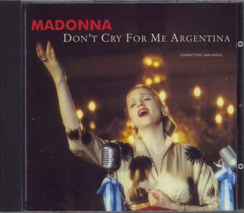 Madonna Don't Cry For Me Argentina CD single (CD5 / 5") Canadian MADC5DO83563