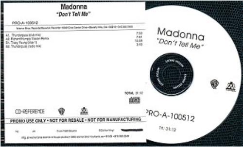 Madonna Don't Tell Me CD-R acetate US MADCRDO172413