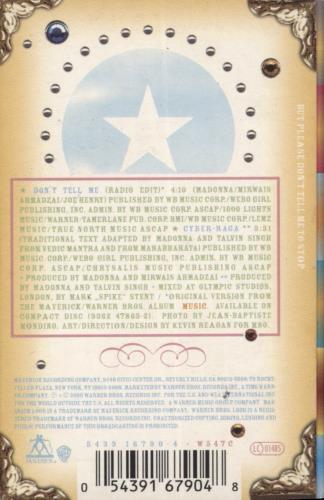 Madonna Don't Tell Me cassette single UK MADCSDO865606