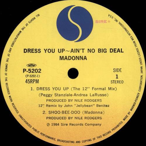 Madonna Dress You Up - EX 12" vinyl single (12 inch record / Maxi-single) Japanese MAD12DR694620