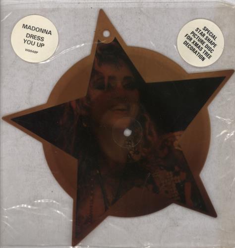 Madonna Dress You Up - Tea-Stained - EX shaped picture disc (picture disc vinyl record) UK MADSHDR720514