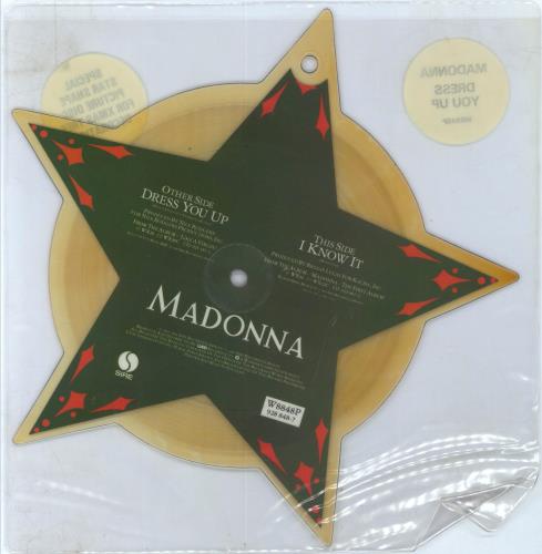 Madonna Dress You Up - Tea-Stained shaped picture disc (picture disc vinyl record) UK MADSHDR349937