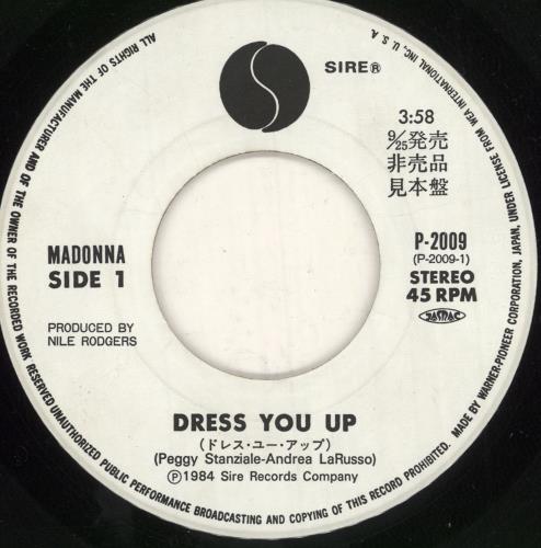 Madonna Dress You Up - White label - VG 7" vinyl single (7 inch record / 45) Japanese MAD07DR728566