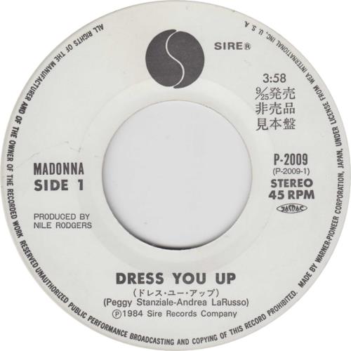 Madonna Dress You Up - White label 7" vinyl single (7 inch record / 45) Japanese MAD07DR122675