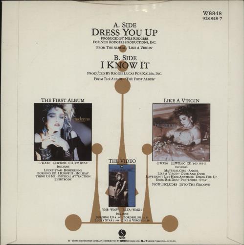 Madonna Dress You Up - Yellow Sire Label & Card Sleeve 7" vinyl single (7 inch record / 45) UK MAD07DR565626