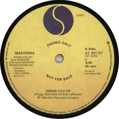 Madonna Dress You Up 7" vinyl single (7 inch record / 45) Canadian MAD07DR20900