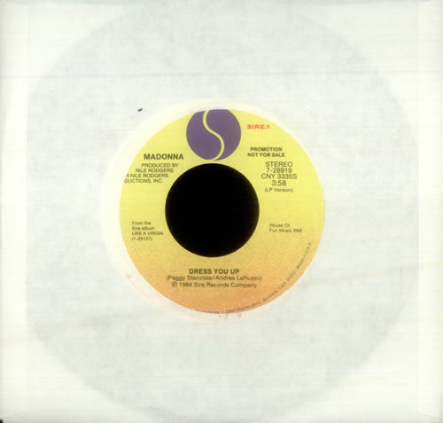 Madonna Dress You Up 7" vinyl single (7 inch record / 45) US MAD07DR23854