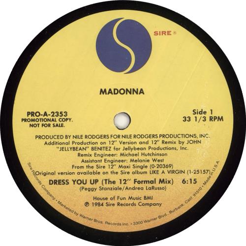 Madonna Dress You Up 12" vinyl single (12 inch record / Maxi-single) US MAD12DR05469