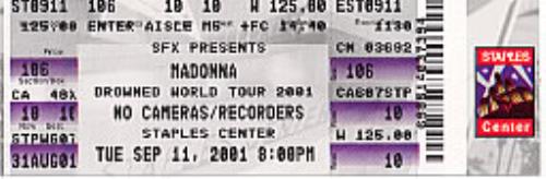 Madonna Drowned World Tour 2001 memorabilia US MADMMDR204086