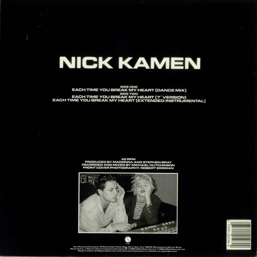 Madonna Each Time You Break My Heart 12" vinyl single (12 inch record / Maxi-single) US MAD12EA185018