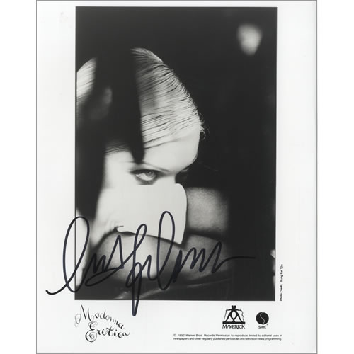 Madonna Erotica - Autographed Publicity Photograph memorabilia US MADMMER464422