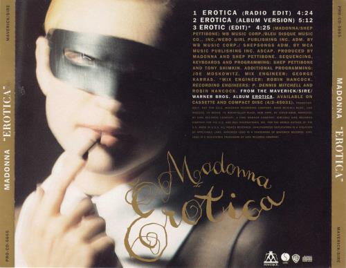 Madonna Erotica - Black & Gold CD single (CD5 / 5") US MADC5ER10740