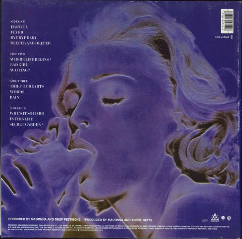 Madonna Erotica - Blue Hype Sticker 2-LP vinyl record set (Double LP Album) German MAD2LER565307