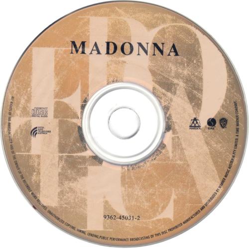 Madonna Erotica Gold Edition CD album (CDLP) Australian MADCDER25061