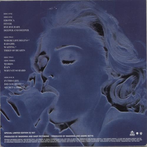 Madonna Erotica 2-LP vinyl record set (Double LP Album) US MAD2LER13319