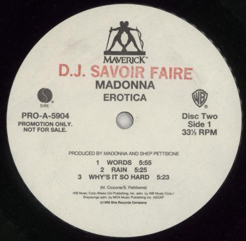 Madonna Erotica 2-LP vinyl record set (Double LP Album) US MAD2LER13319