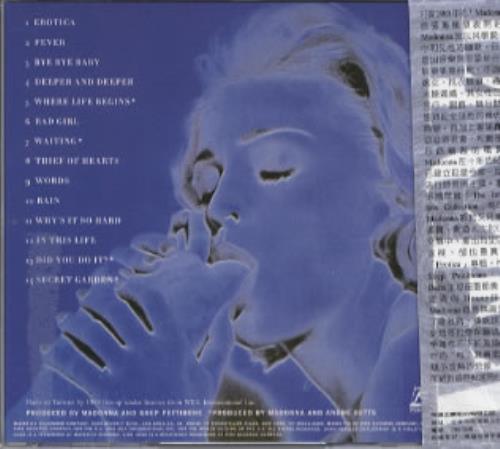 Madonna Erotica CD album (CDLP) Taiwanese MADCDER213099