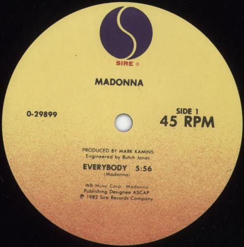 Madonna Everybody 12" vinyl single (12 inch record / Maxi-single) US MAD12EV602282