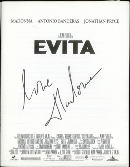 Madonna Evita - AUTOGRAPHED media press pack US MADPPEV348704